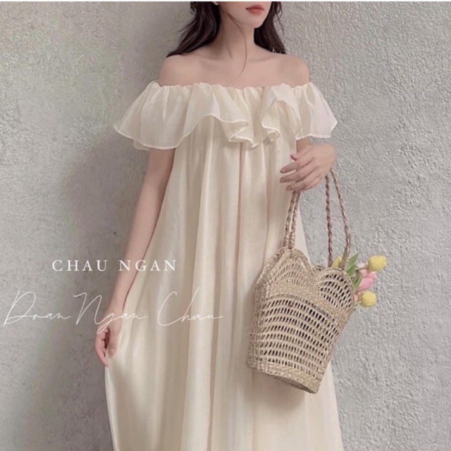 [Hàng Chuẩn] Váy Maxi Tơ Bèo Vai Dáng Dài Siêu Xinh Có Ảnh Thật Kèm Video